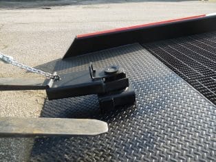 positioning sleeve on mobile yard ramp